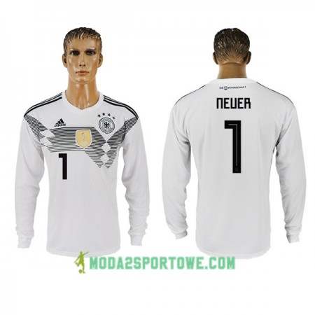 Koszulka Niemcy Neuer 1 Mistrzostwa Świata 2018 Domowe Stroje Piłkarskie Długi Rękaw